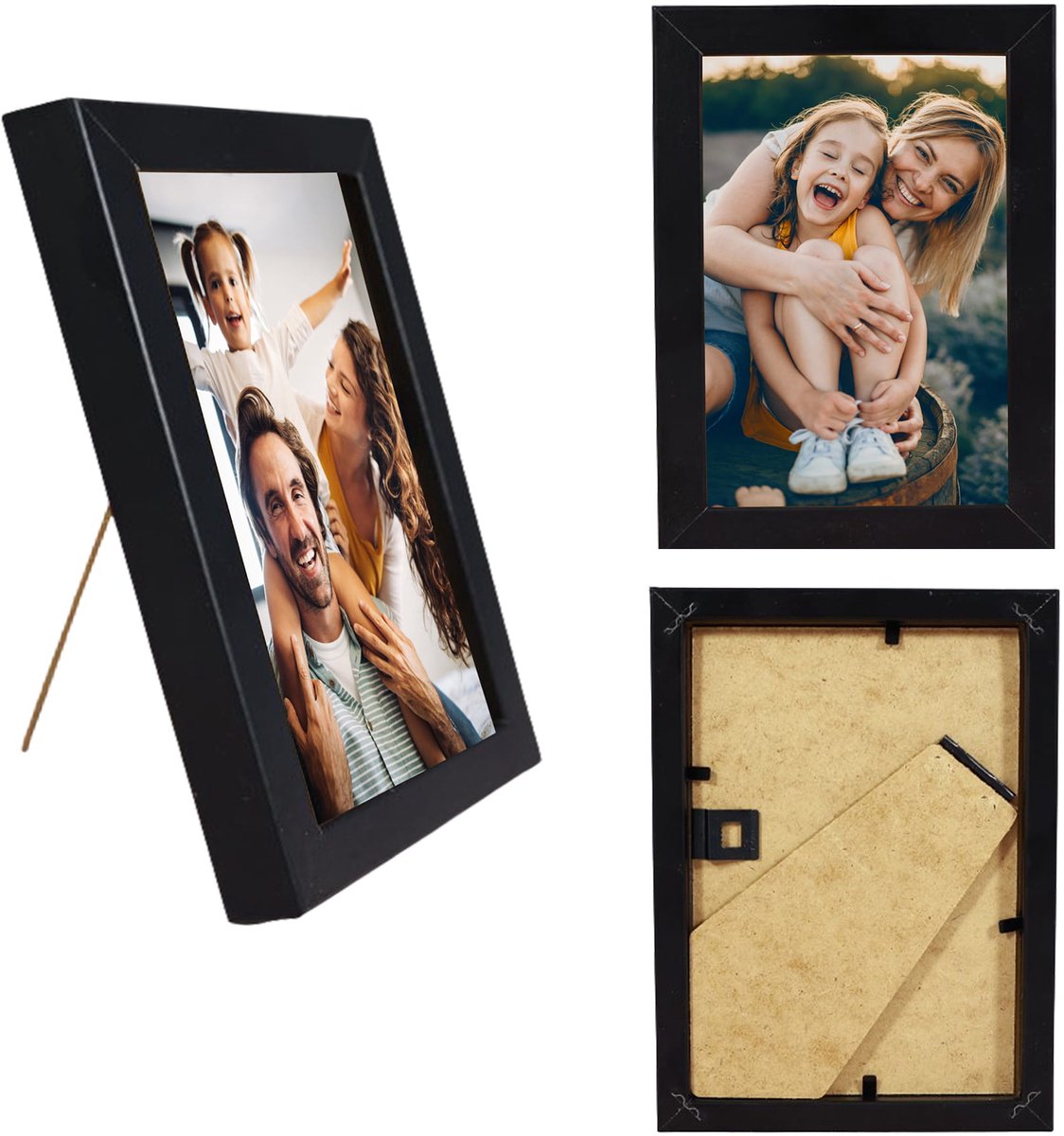 BD ART Basic – Fotolijst 10x15 cm – Staand & Hangend – Plexiglas – MDF – Zwart