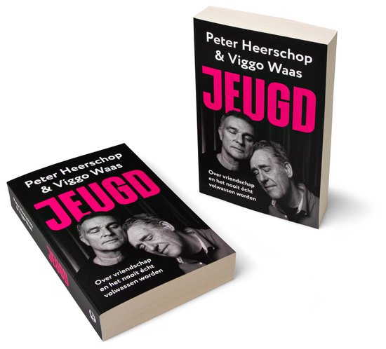 Twee boeken, een gesloten en een open, met op de voorkant Peter Heerschop en Viggo Waas, met de titel JEUGD.