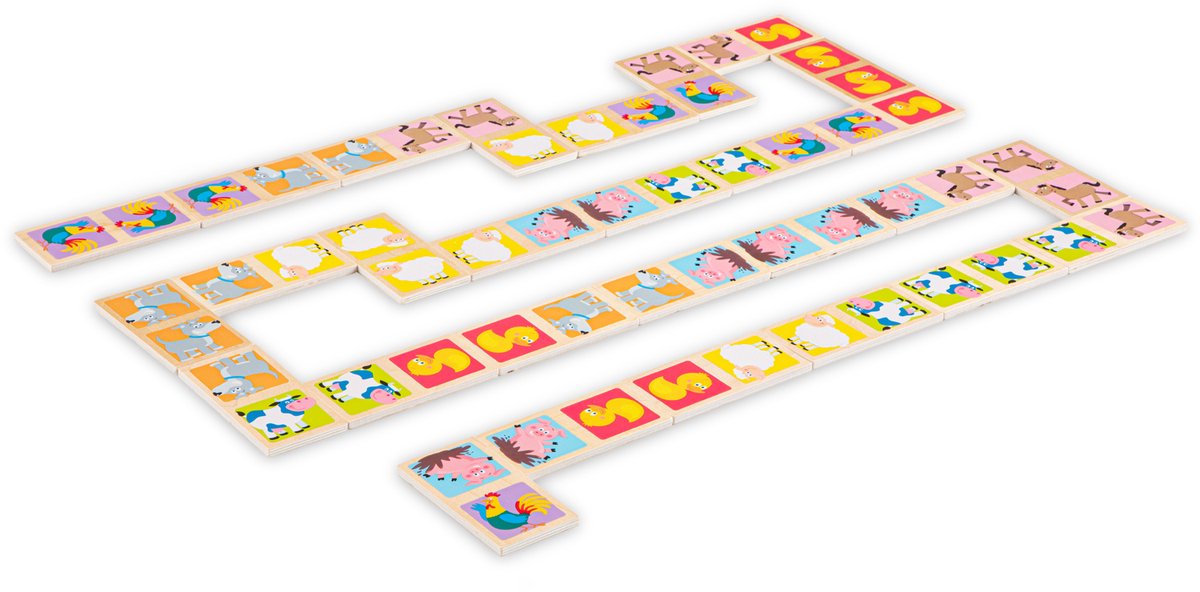 Woet® Houten Domino Spel met Dieren - Spelletjes voor Kinderen - FSC - Inclusief Opbergzak - Educatief Speelgoed - Vanaf 2 Jaar — afbeelding 6