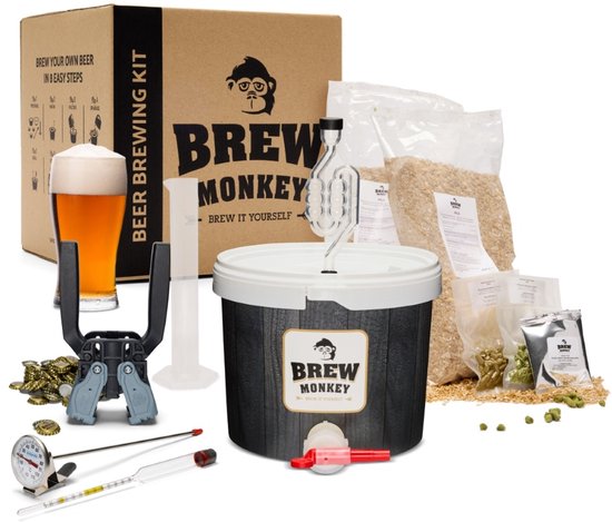 Brew Monkey Compleet IPA - Bierbrouwpakket - Zelf Bier Brouwen Bierpakket - Gadgets Mannen - Verjaardagscadeau voor Mannen - Verjaardag cadeau - Origineel bier Cadeau
