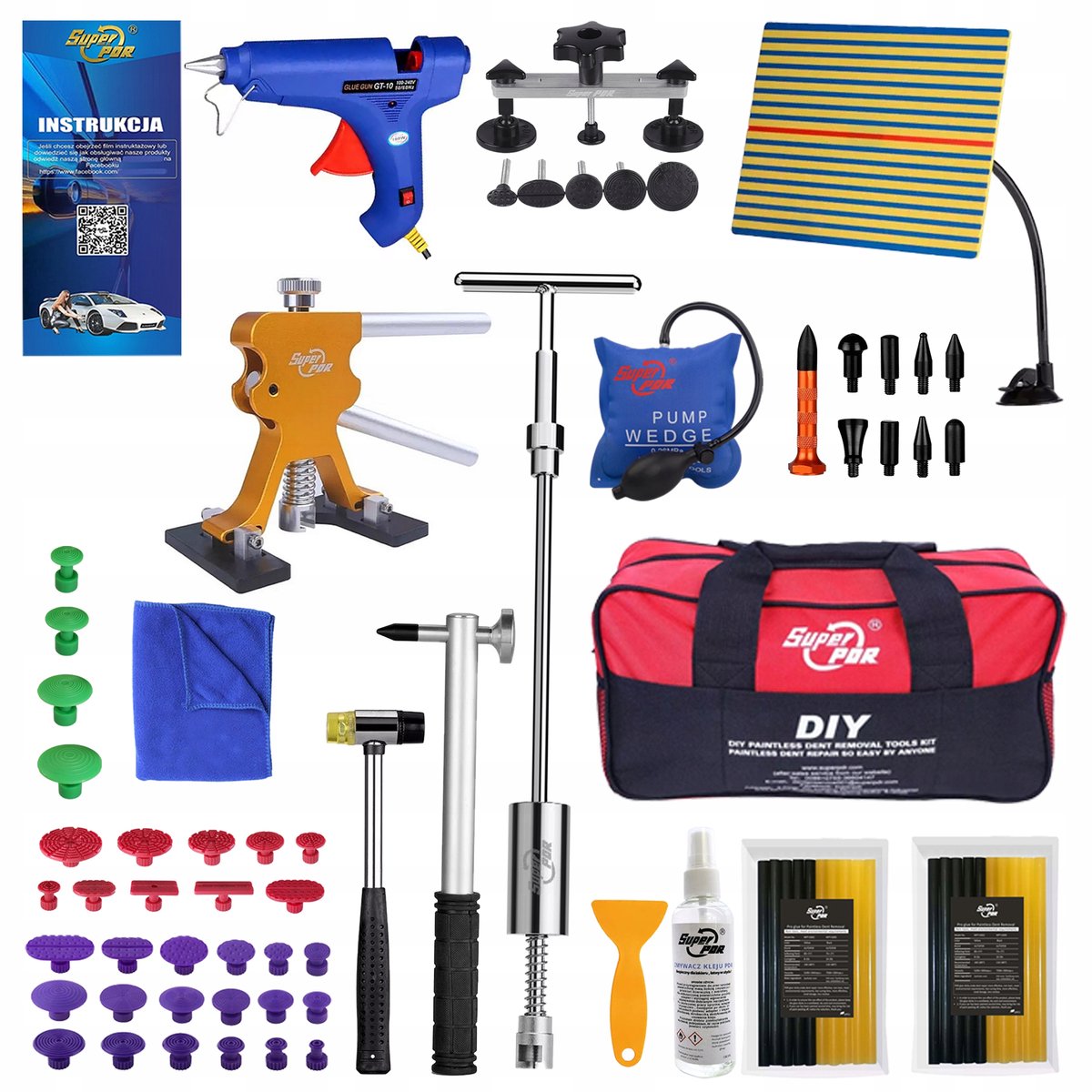 PDR Deukverwijderingsset met slipkoppeling en reparatietools