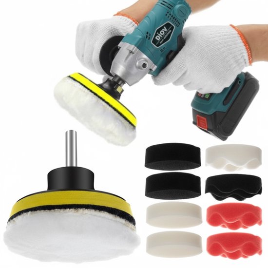 ForDig Polijstset 12-delig voor Boormachine - 80MM - M10 - Polijstschijven - Polijstmachine - Polishing - Auto wassen