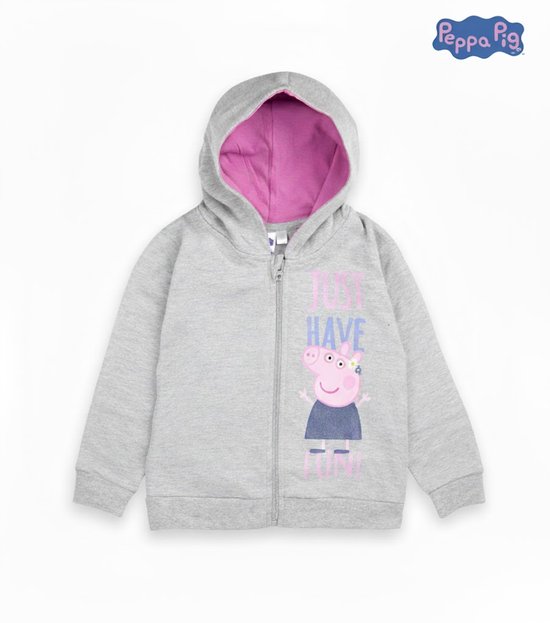 Gilet Peppa Pig - 100 % Katoen - Taille 98/104 - Sweat zippé- Vêtements Peppa Pig - Vêtements pour enfants - Vêtements pour Filles - Tout-petits - Haute qualité - Chaud et Extra doux - Imprimé Peppa - Gilet confortable