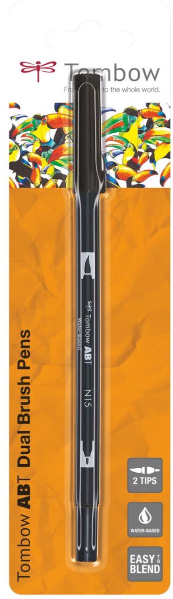 Tombow Brush pen - ABT N15 - Dual Brushpen - Zwart — afbeelding 5