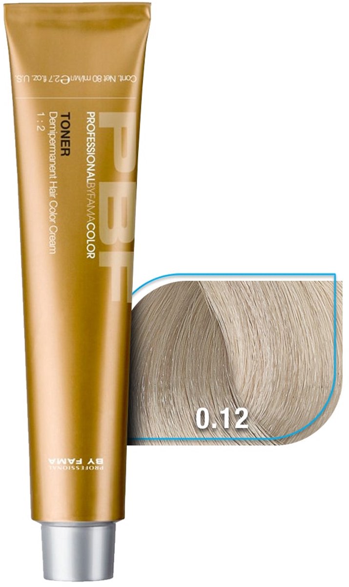 BY FAMA TINTE DEMI PERMANENTE COLOR TONER SEMI PERM. # 0.12, 80 ML
