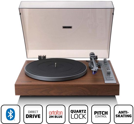 Lenco Platenspeler met Bluetooth - Direct drive - Ortofon 2M Blue cartridge - LBT-515WD - Hout — afbeelding 4