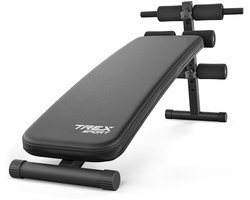 Trex Sport TX-050B – Fitnessbank – Buikspieren Bank – Trainingsbank – Compact & Inklapbaar – Thuisgym – Stevig Stalen Frame – Max. 110 kg