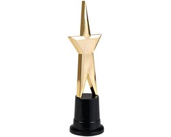 Boland Star award prijs - gouden ster - 22 cm - kunststof - prijzen - feestartikelen