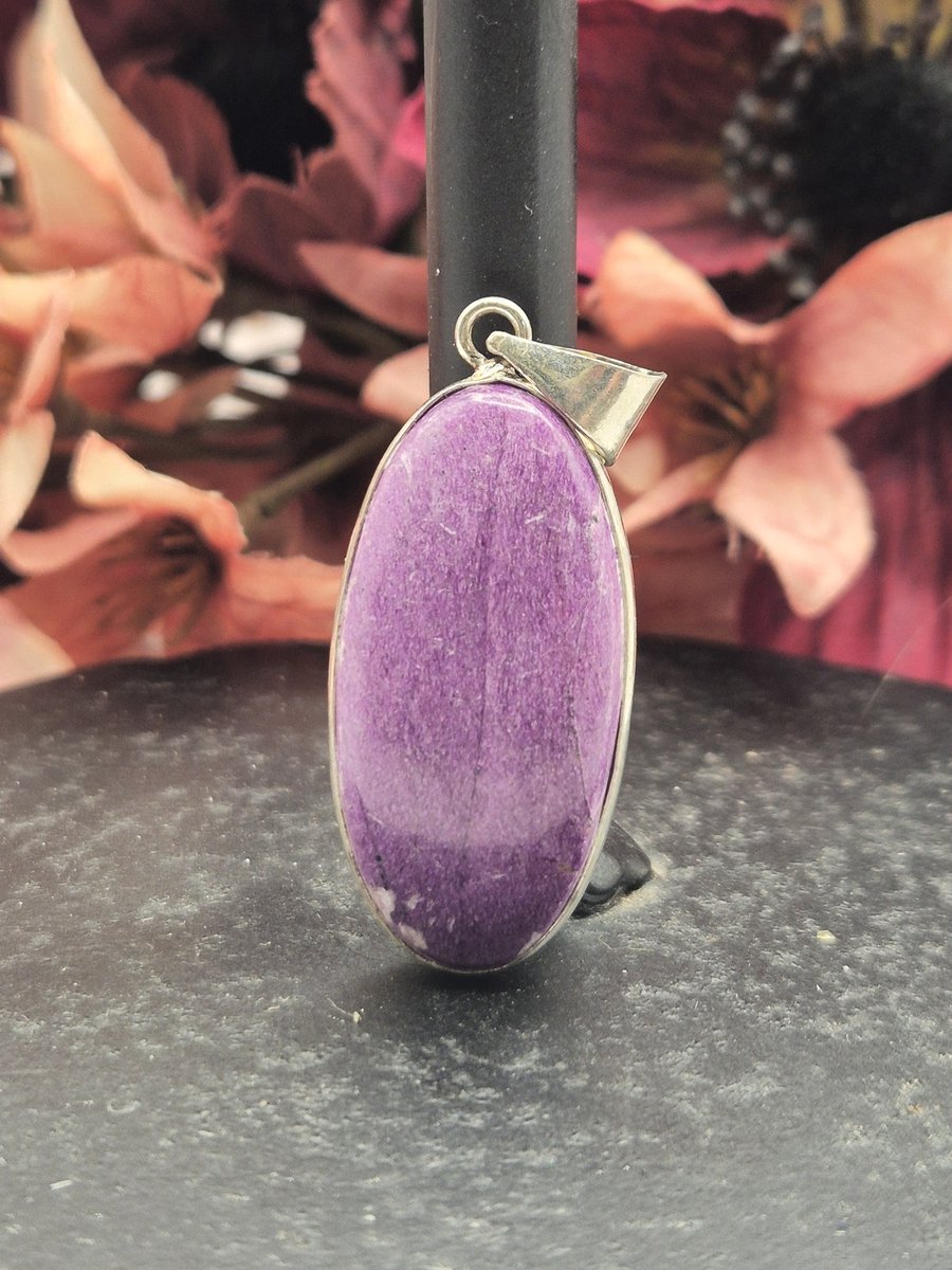 Edelsteen Stichtiet hanger ingezet in 925 Sterling zilver