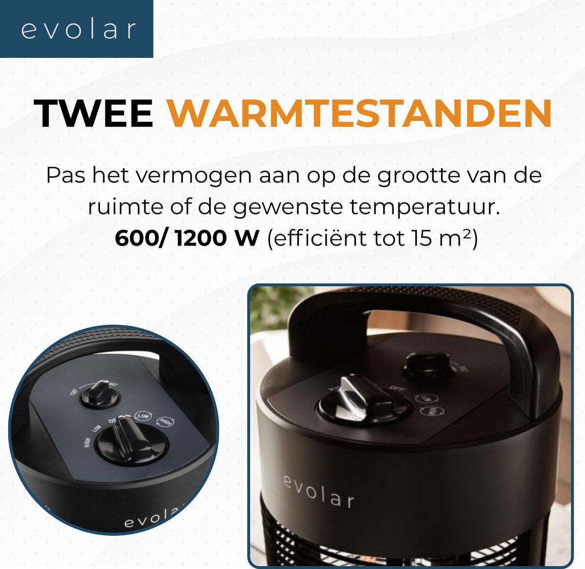Evolar Infrarood Verwarming - Binnen & Buiten - Elektrische Kachel - Terrasverwarmers Elektrisch - EVO-HD55 – foto 5