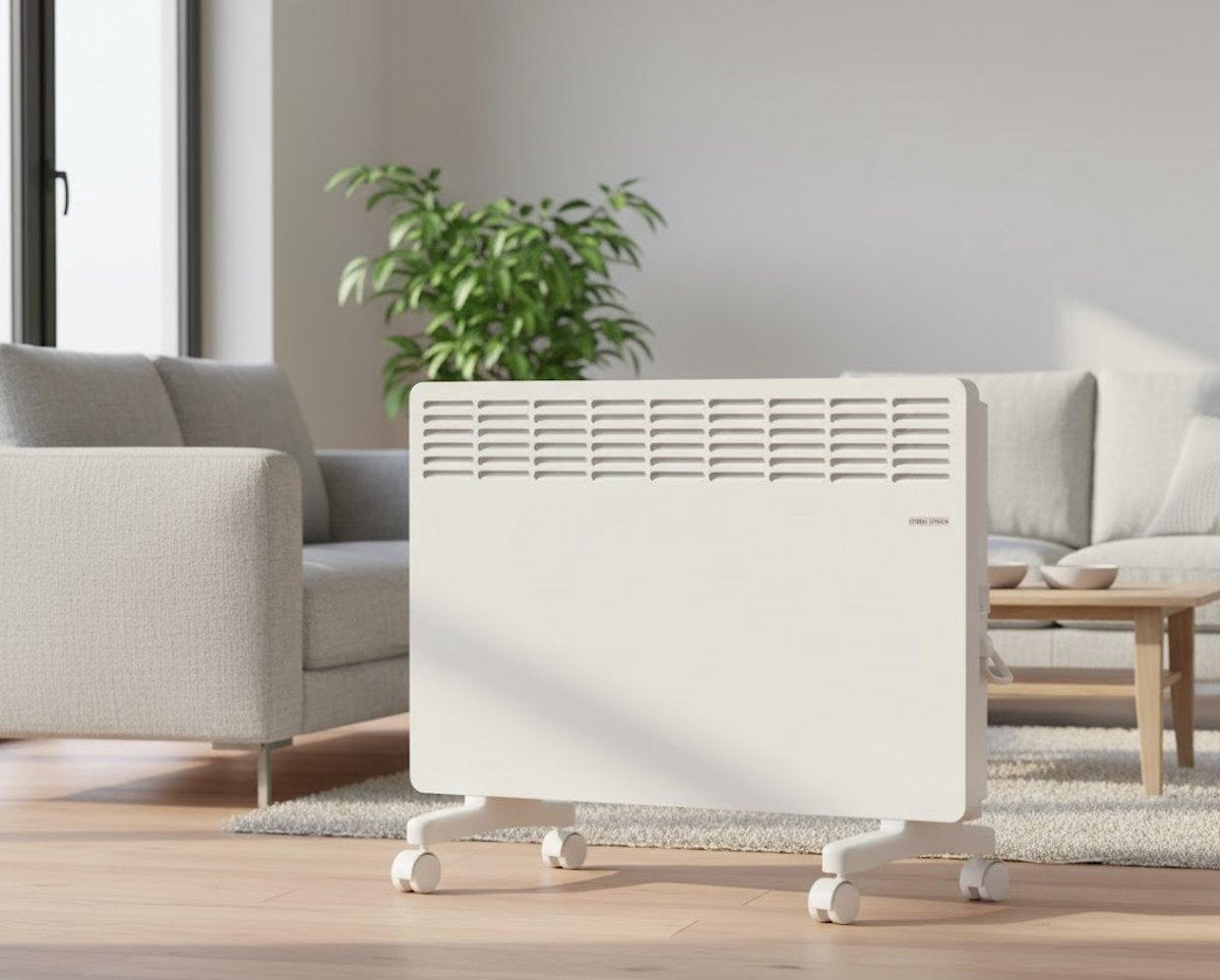 ComfortHeat 2000W Elektrische Convectorkachel met - 68x40x20 cm - Convectorkachel Timer, Aluminium Front, Wielen - Medahomestore