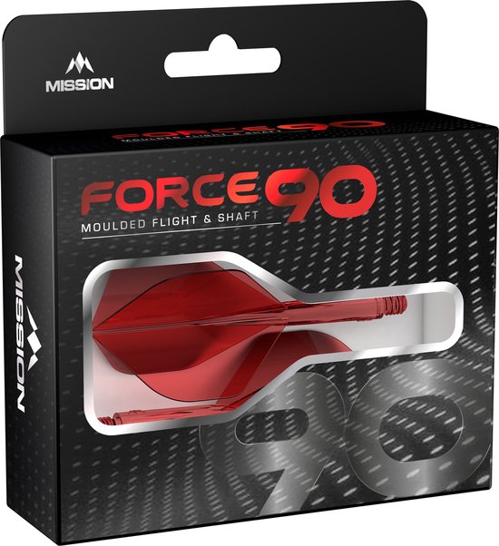 Mission Force 90 Gradient Transparent Red NO2 - Dart Flights van Mission — afbeelding 2