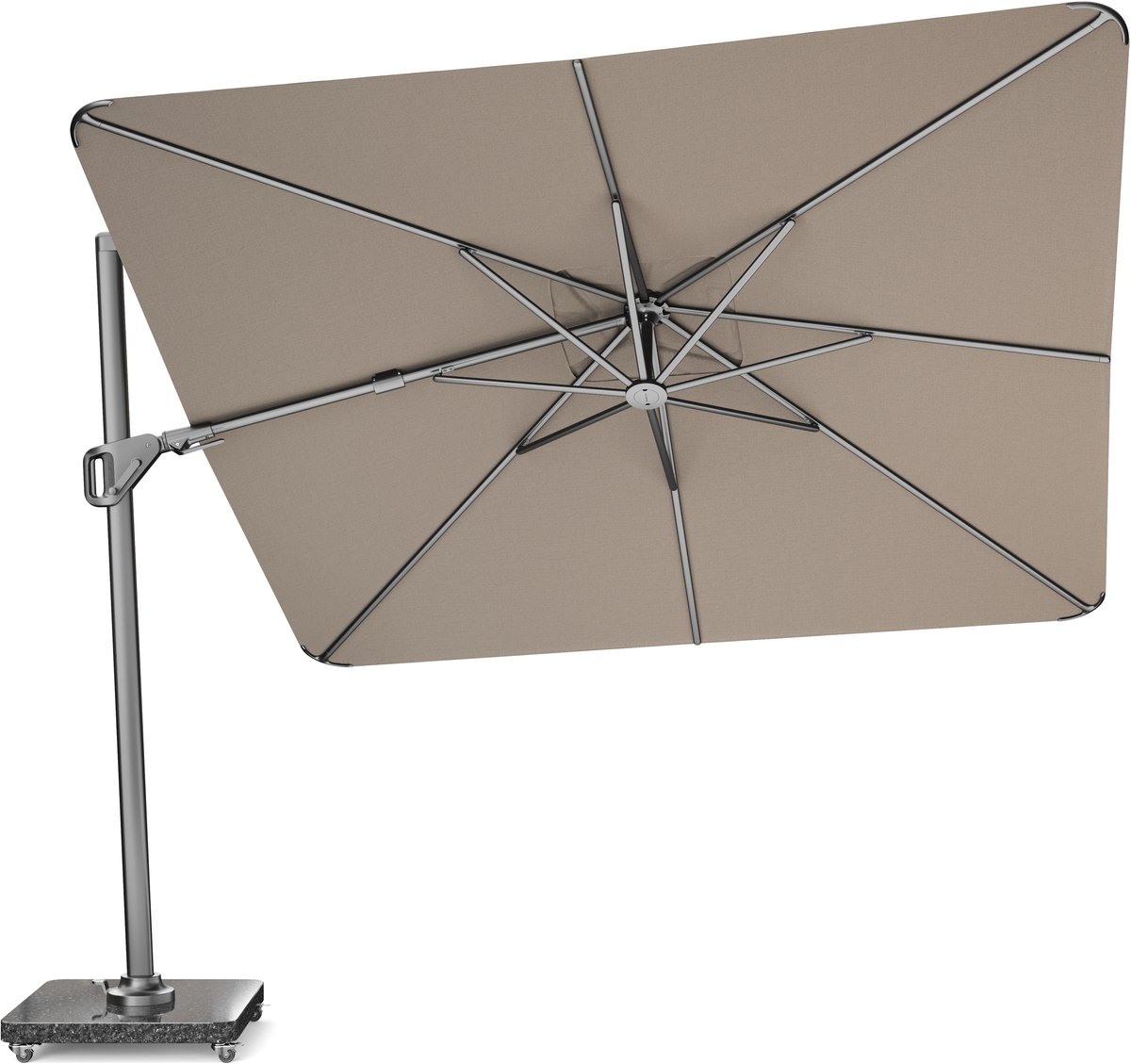 Platinum Sun & Shade – Zweefparasol – Nexus T² Premium - 300x300 cm – Havana – Dubbel Kantelbaar – 360° Draaibaar – 98% UV protectie
