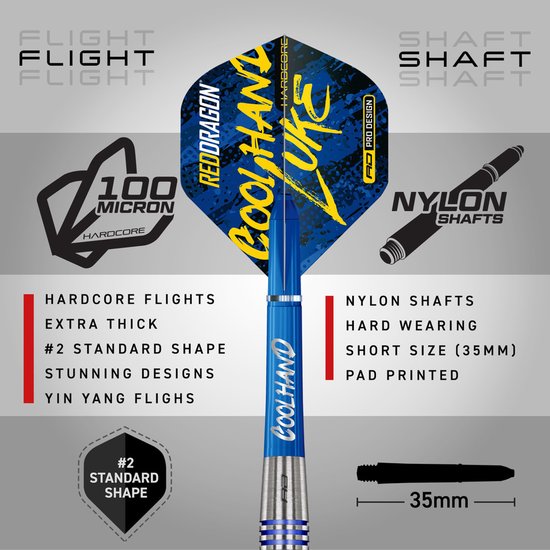 RED DRAGON Darts - Ascend Series - 23g Torpedo Barrel - Stalen Tip Dartset - 90% Professionele Tungsten Darts Set - Nitro Flite Geïntegreerde Flight/Shaft, Dart Flights & Stengels