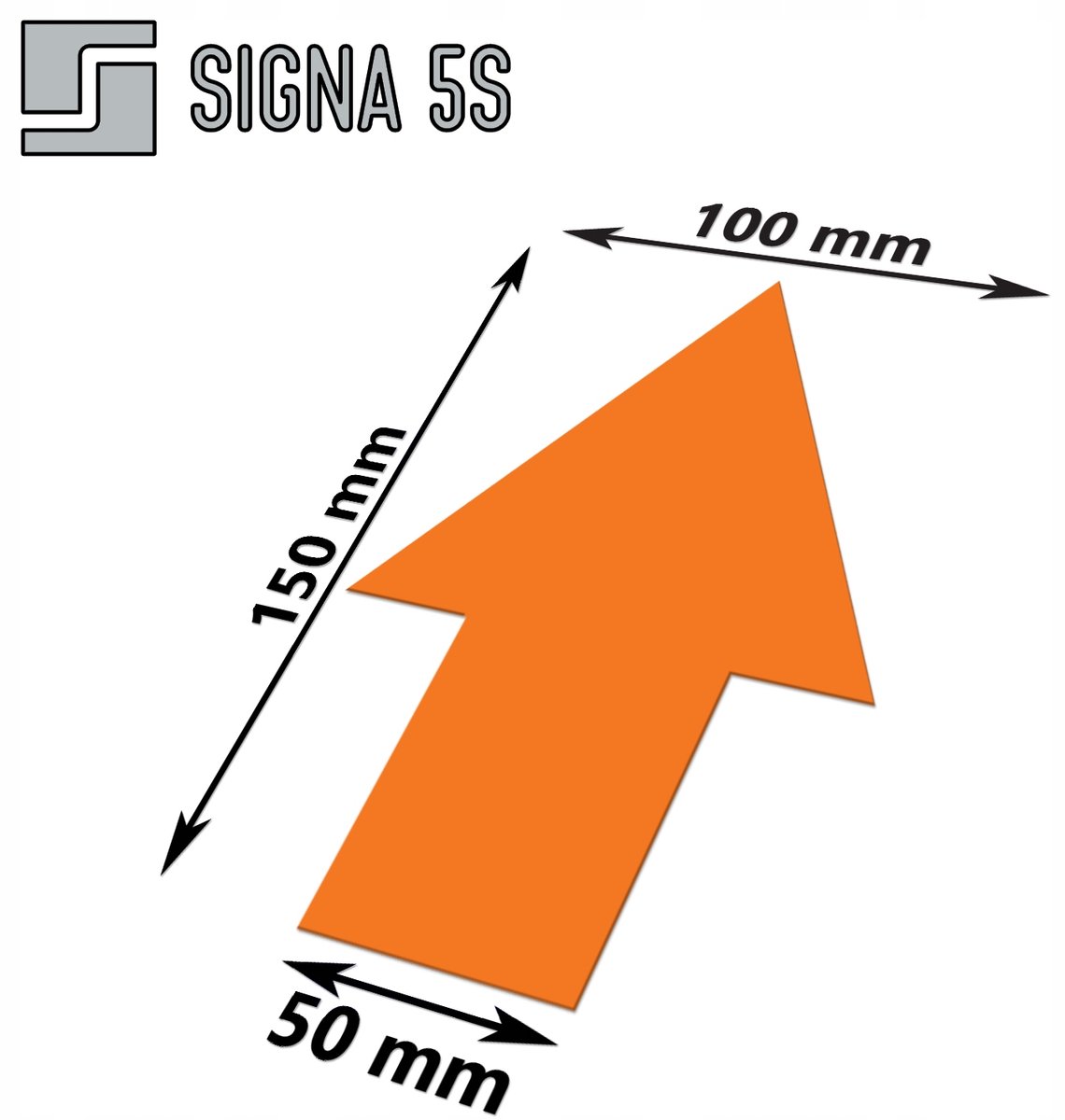 SIGNA 5S Vloermarkeringspijl Oranje 100x150mm - Lean & Safety