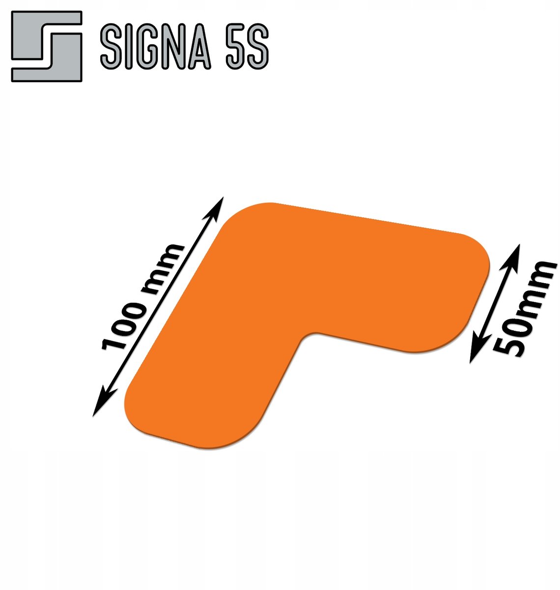 SIGNA 5S Vloermarkering L-vorm 100x100mm Oranje
