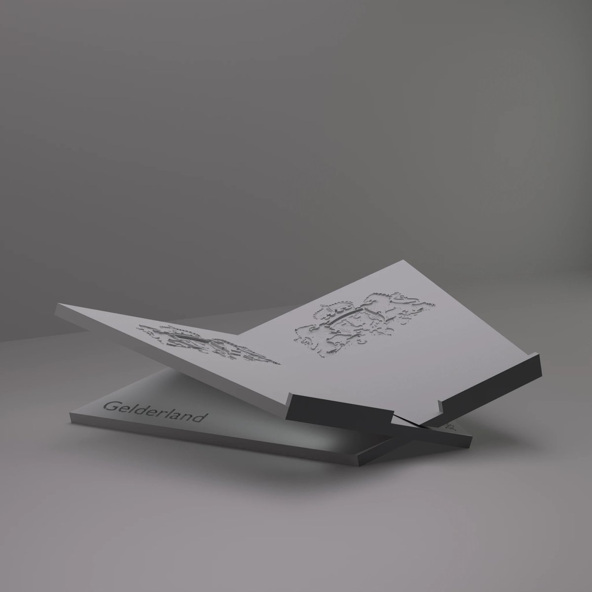 3d-gezellig Boekenstandaard Gelderland - Boekensteun - Boekenhouder - Book Holder - 37*25*10 cm - Grijs - 100% gerecycled PLA (bioplastic)
