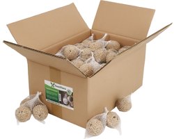 Famiflora mezenbollen 100x90g - BIO Afbreekbaar Net - Natuurvriendelijk Vogelvoer - 100 stuks van 90g per bol voor langdurige voorraad - Biologisch afbreekbaar net: veilig en milieuvriendelijk