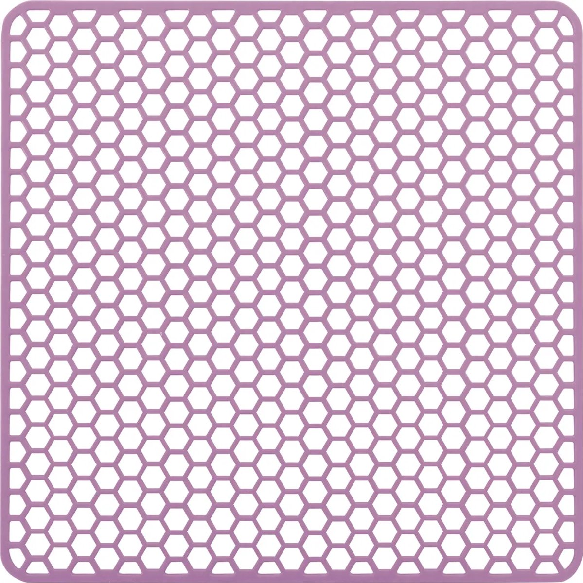 Paarse rechthoekige siliconen wastafelmat, 34,5 x 34,5 cm