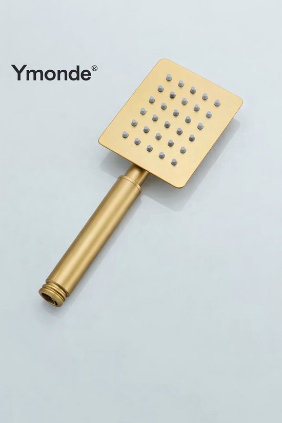 Ymonde Geborsteld Gouden Rechthoekige Douchekop – Luxe Regendouche – Mat Goud – Modern & Elegant Design