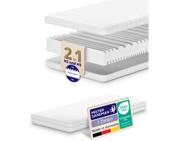 Koudschuim Matras - 120x200 - 7 zones - 15 cm hoog - Wasbare hoes & Allergievriendelijk - Stevig