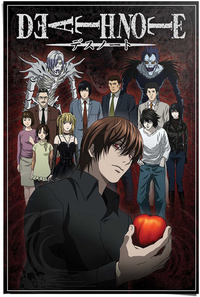 Reinders Poster Death Note - 91,5 x 61 - Papier - REINDERS zwart