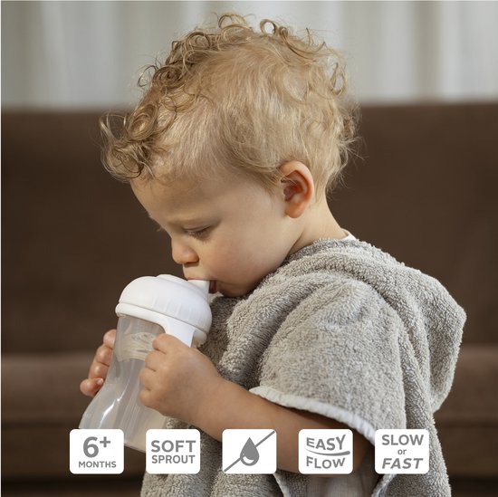 Difrax Tuitbeker Drinkbeker - 250 ml - 6+ Maanden - Beige - 1 stuk van Difrax — afbeelding 2