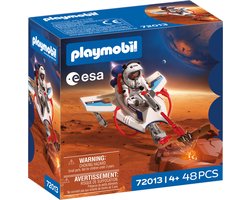 PLAYMOBIL Space ESA Space Glider | Astronaut - Vliegend voertuig met schietfunctie en grijparm | Ruimteverkenning in de kinderkamer | Hoogwaardige speelgoedset | Plezier voor kinderen vanaf 4 jaar | 72013
