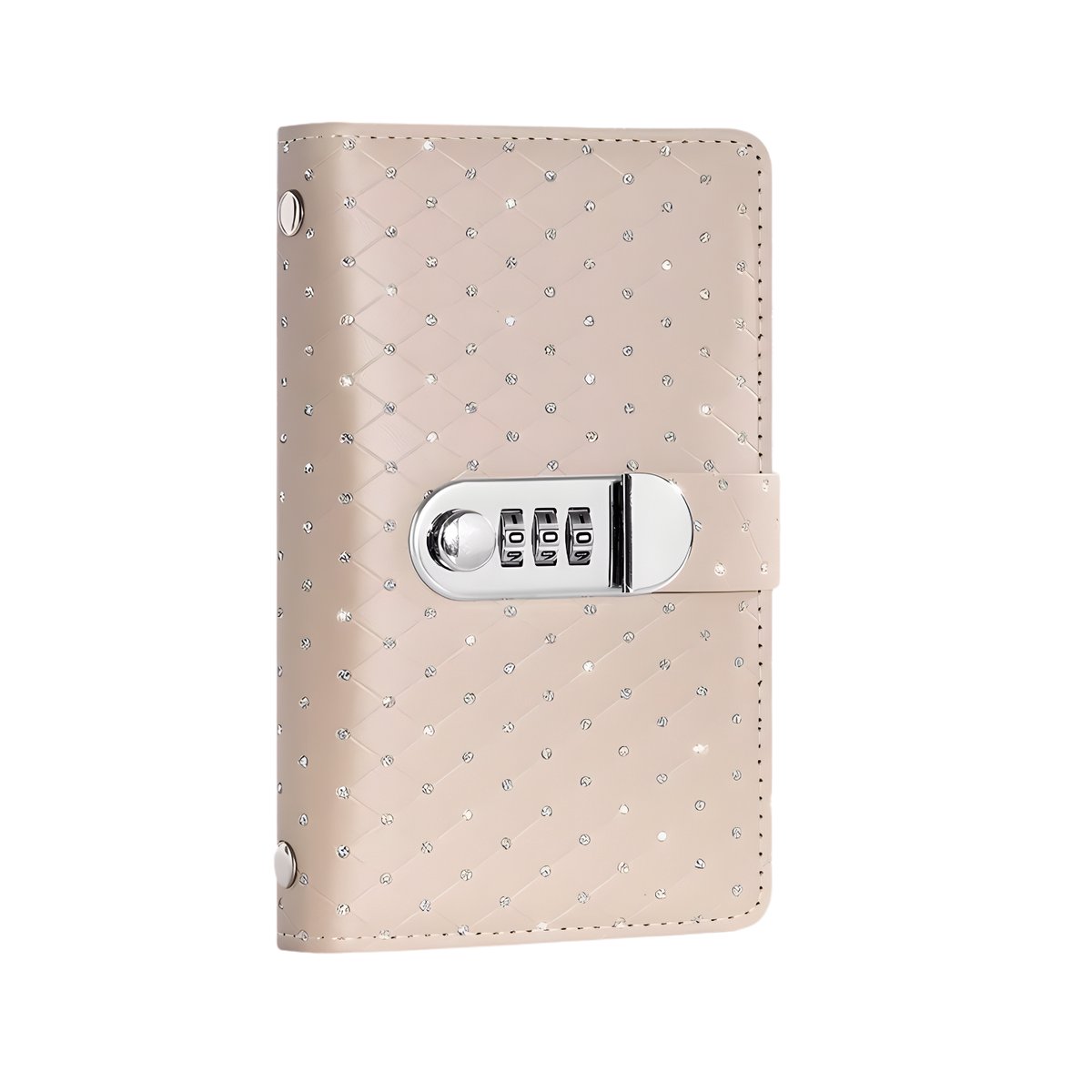 Spaarboek - Met Slotcode - 100 Pagina's - Inclusief Met Insteekhoesjes - Mapjes - Ideaal voor sparen - Beige met Steentjes - Boekje - Budget Sparen