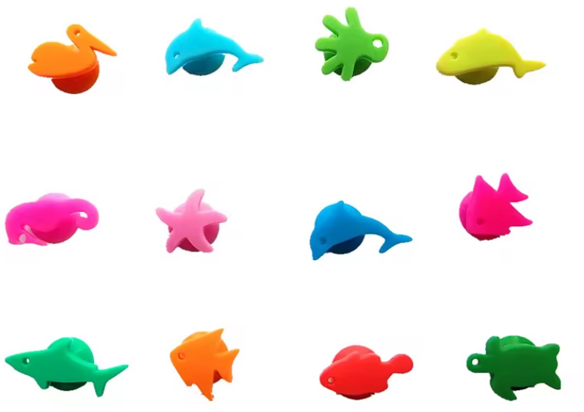 New Age Devi - Glasmarkers - Dieren - 12 stuks - Herkenbare lucky charms