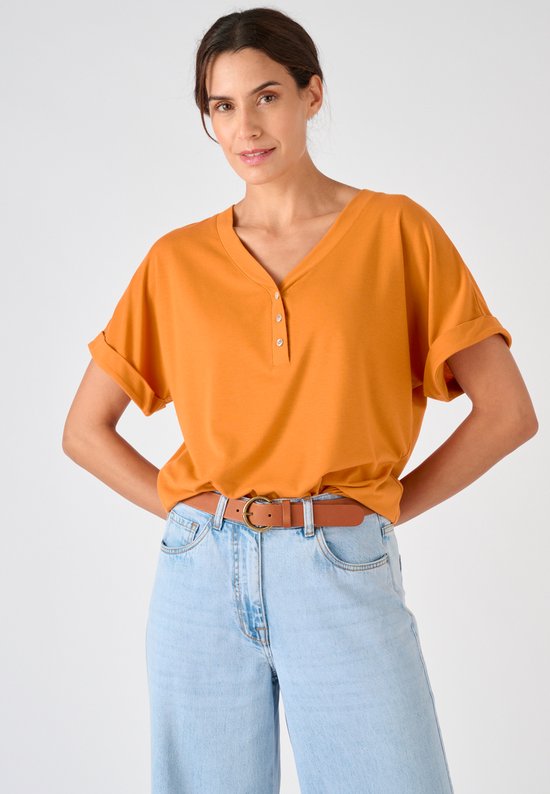 Damart - Climatyl vloeiende top, in jerseytricot - Dames - Oranje - XXL