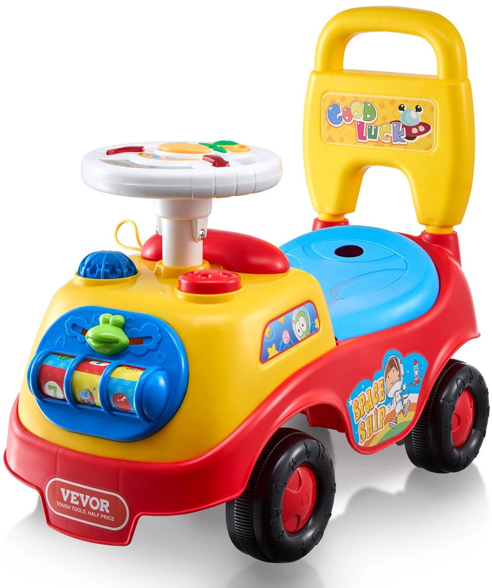 ROOTY Speelgoed auto - Loopauto - kinderwagen speelgoed - Speelgoed meisjes - Speelgoed jongens - Peuter speelgoed - 1 tot 3 jaar - 22 kg draagvermogen - Met muziek