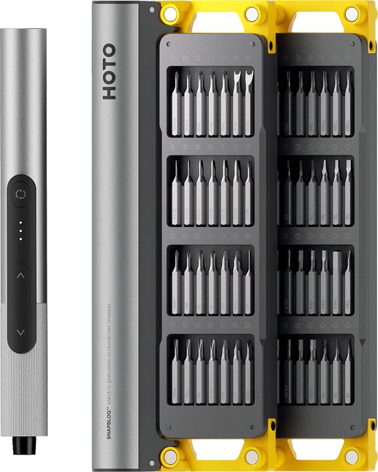 HOTO SNAPBLOQ™ S-A01 Electric Precision Screwdriver Master Set (56-Piece) – Elektrische precisieschroevendraaier – Draadloze minischroevendraaier – Borstelloze motor – 3 koppelstan…