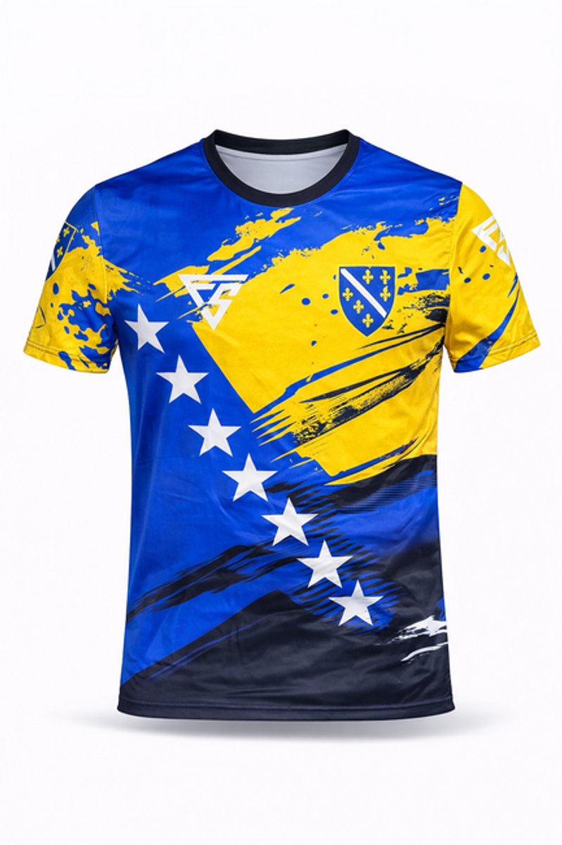 799x1200.jpg FightSense Bosnia Pride Dry-Fit Shirt – Bošnjak Edition – Sport T-Shirt Unisex - MAAT L - Afbeelding 1