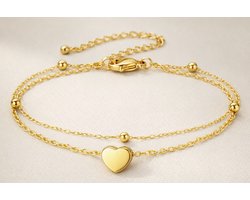 Lundholm Luxe Armband Dames Goud kleurig - Premium Stainless Steel Jewellery - Bedel Armband - My Uppsala Serie - Cadeau voor Haar - Scandinavisch Design