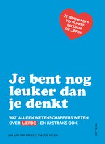 Boekomslag met rode hartvormige tekstballon '22 Brainhacks voor meer geluk in de liefde'. Titel: 'Je bent nog leuker dan je denkt'.