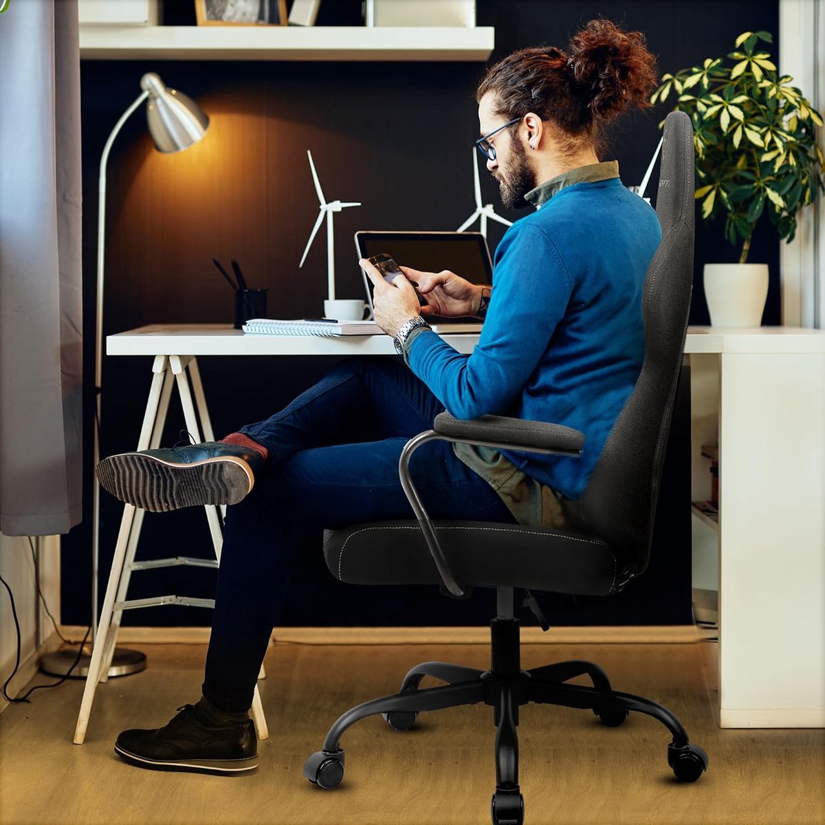 Dowinx Gamingstoel Ergonomisch met Lendensteun - Zwart - afbeelding 2