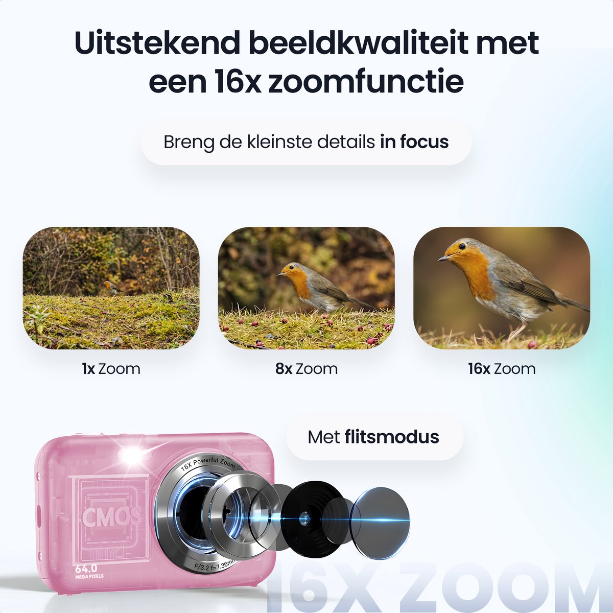 Siltcon® Digitale Camera - Full HD - 64 MP - Fotocamera - Mini Camera - Fototoestel - Vlog Camera voor Kinderen - Compact Camera - Foto & Video - 16x Zoom - Incl. 64GB SD – foto 4