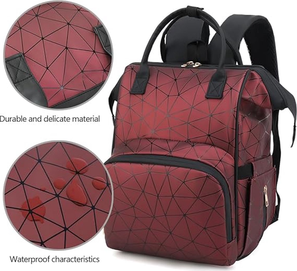 Luierrugzak voor baby's, multifunctionele luiertas, rugzak, waterdichte reistas, mama, met grote inhoud, stijlvolle luiertas voor ouders
