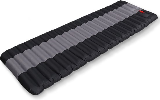 Luchtbed - 1 persoons - Ingebouwde Pomp - 183x60x8cm - Luchtmatras - Gratis Draagtas - Zwart / Grijs - Kamperen van Merkloos — afbeelding 2
