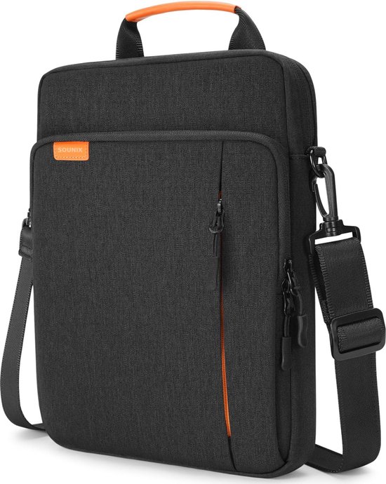 Sounix Laptoptas - Geschikt Voor 13 inch laptop - Schoudertas met Laptopvak - Sleeve Case met handvat - Zwart