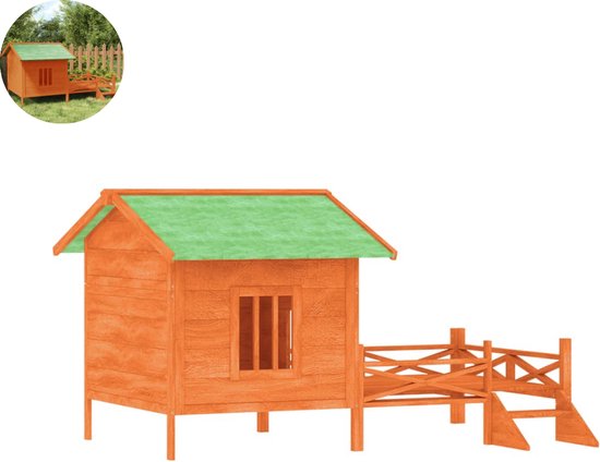 Hondenhok - Buiten - Bench - Ren - Weerbestendig - Kennel - Rek - Oranje