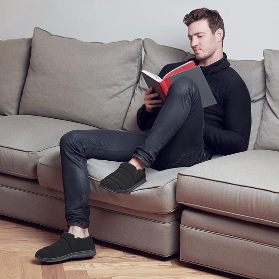 Pantoffels Heren - Sloffen - Zwart - Anti-slip - Maat 42/43 - Comfeet