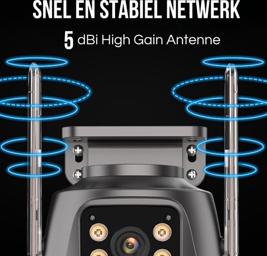 Hub Dual Bewakingscamera - Beveiligingscamera Buiten en Binnen - 4K 8mp Geheugen Kaart - 8mp Dubbel Scherm - Draadloos - AI Auto Tracking - Nachtzicht - Bluetooth van Merkloos — afbeelding 4