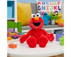 Elmo Sesamstraat Pluche Knuffel 40 cm - Sesamestreet Plush Toy - Sesam Straat Speelgoed Knuffeldier Knuffelpop voor kinderen jongens meisjes - Cookie Monster, Elmo, Oscar Mopperkont, Bert, Ernie - Sesamstraat knuffels