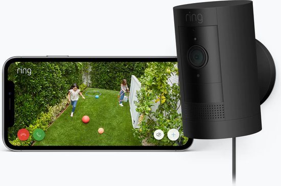 Korting tot 35% op Ring Producten bij Bol.com 7 Ring Stick Up Cam Plug-in - Beveiligingscamera - Bedraad - Zwart