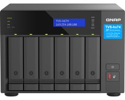 QNAP TVS-H674 NAS Tower Intel® Core™ i5 i5-12400 32 GB DDR4 0 TB QuTS hero Zwart