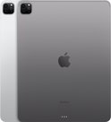 Zilverkleurige en spacegrijze iPad Pro's met Apple logo op de achterkant.
