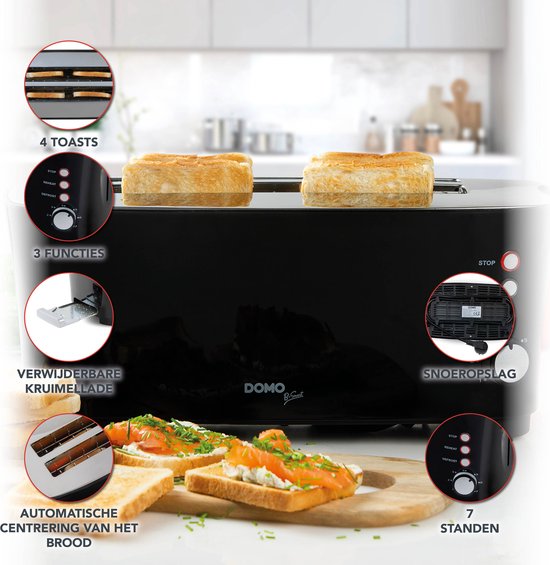 Elite Gourmet ECT4829B Nouveau grille-pain à fente Benin