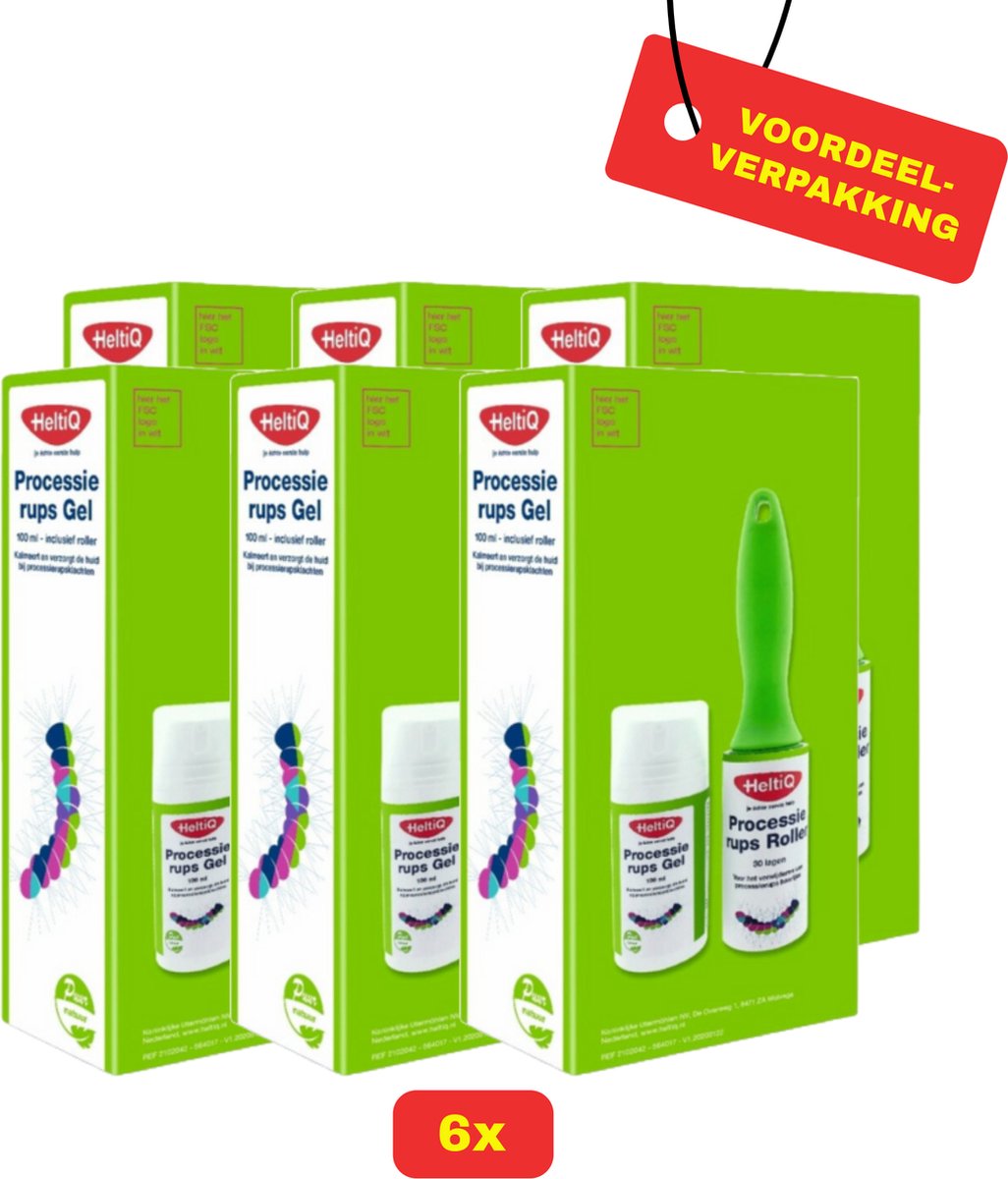 Goedkoopste 6X HeltiQ Processie rups Gel Roller! - 6x Processie rups gel & 6x Processie rups Roller - Voordeelverpakking!